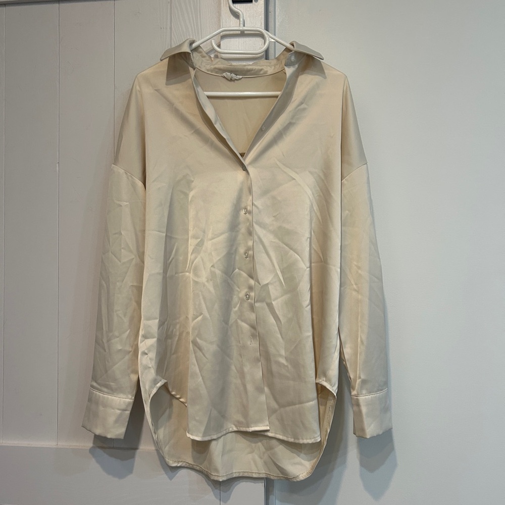 Ardene Cream Button-Up Blouse